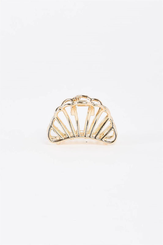 Gold Small Shell Shaped Cut-Out Hair Clip /3 Pieces - Tasha Apparel Wholesale