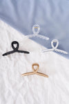 Crystal Clear Thin Open Loop Claw Hair Clip /3 Pieces