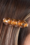 Amber Clear Chain Link Alligator Hair Clip /3 Pieces