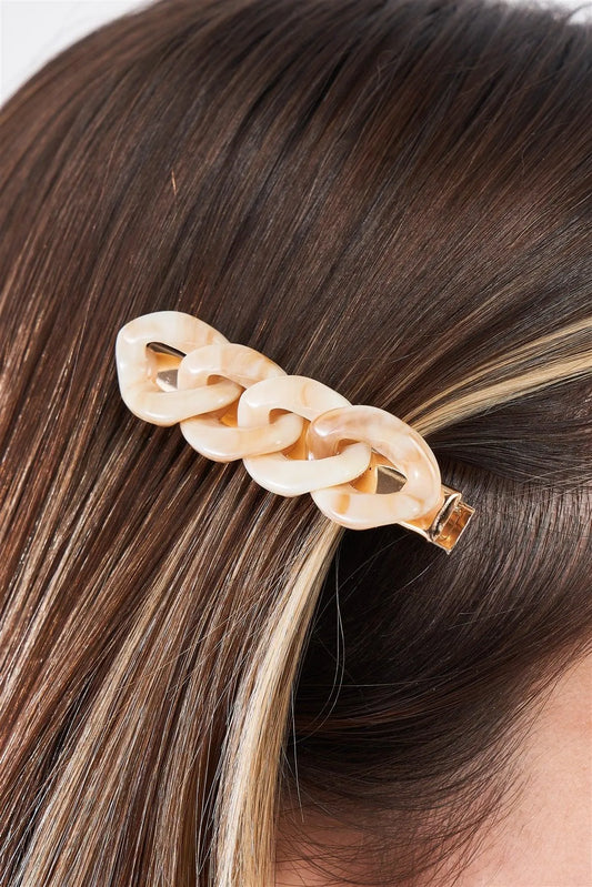 Ivory Marble Chain Link Alligator Hair Clip /3 Pieces - Tasha Apparel Wholesale
