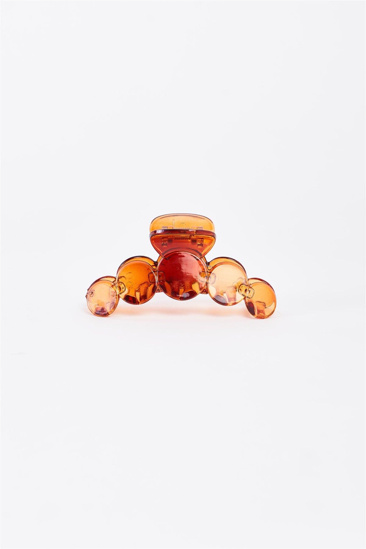 Brown "Bubble" Glossy Hair Clip /3 Pieces