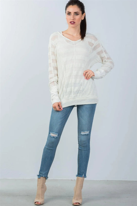 White Mesh Knit Sweater And Tank Duo /3-2-2 - Tasha Apparel Wholesale