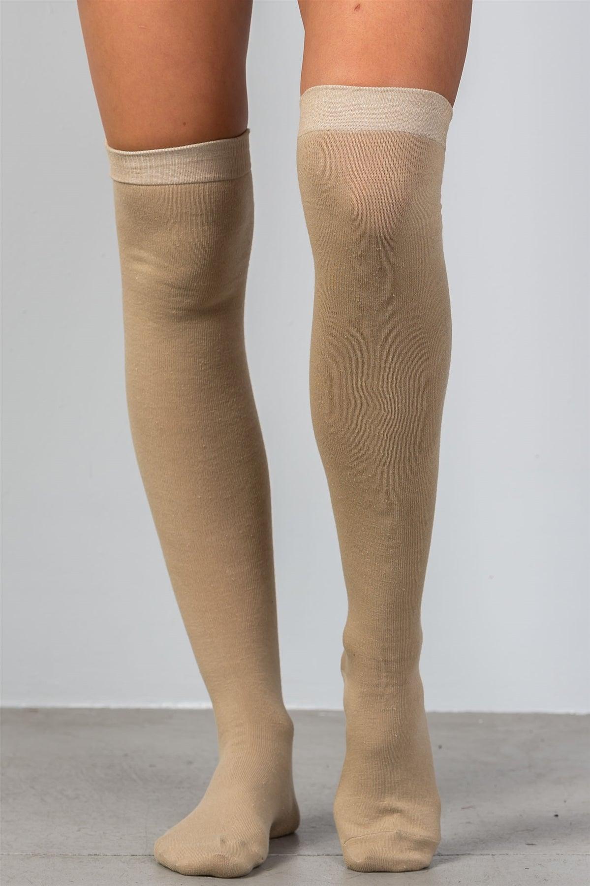 Ivory Long Over the Knee Socks / 6 pairs