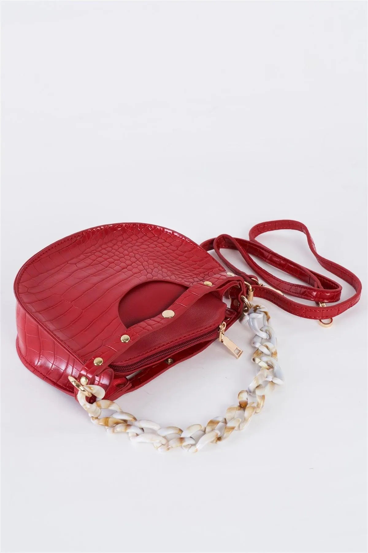 Red Faux Alligator Skin Fashion Handbag /3 Bags - Tasha Apparel Wholesale