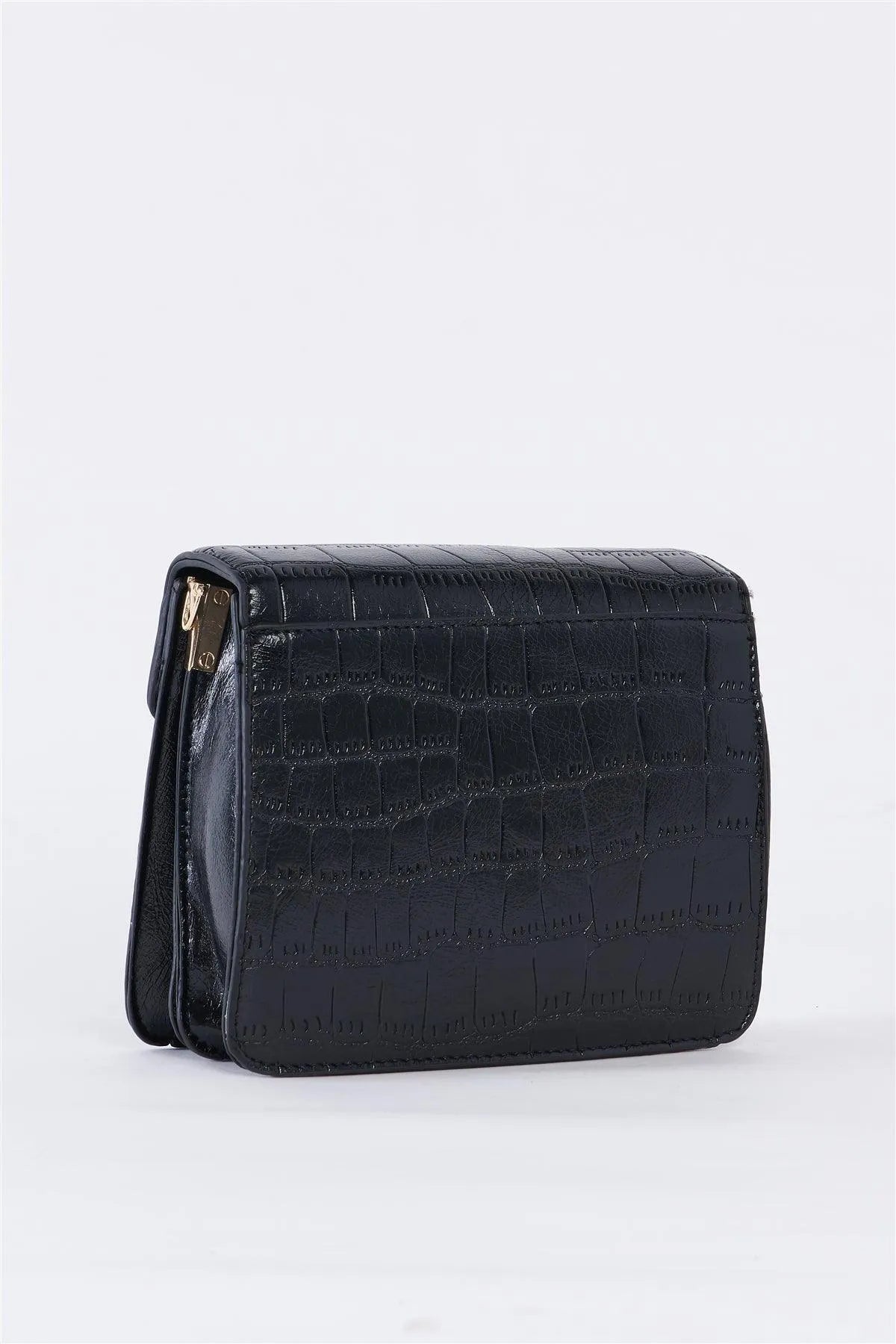 Black Alligator Vegan Leather Square Shoulder Bag /3 Bags - Tasha Apparel Wholesale
