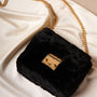 Black Faux Fur Clutch Crossbody Bag /3 Bags