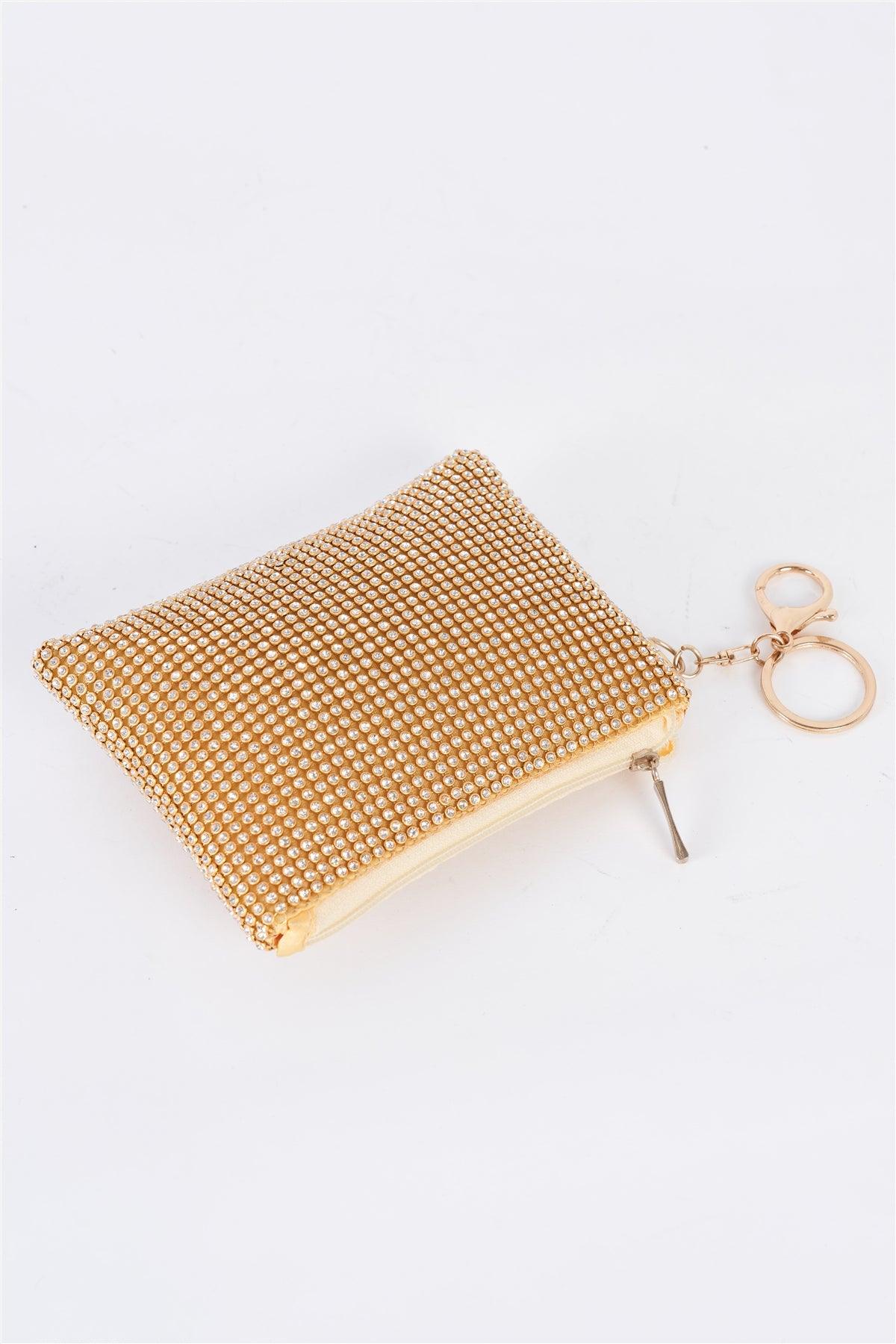 Sunlight Gold Rhinestone Detachable Keychain Hook Mini Wallet Bag /3 Bags