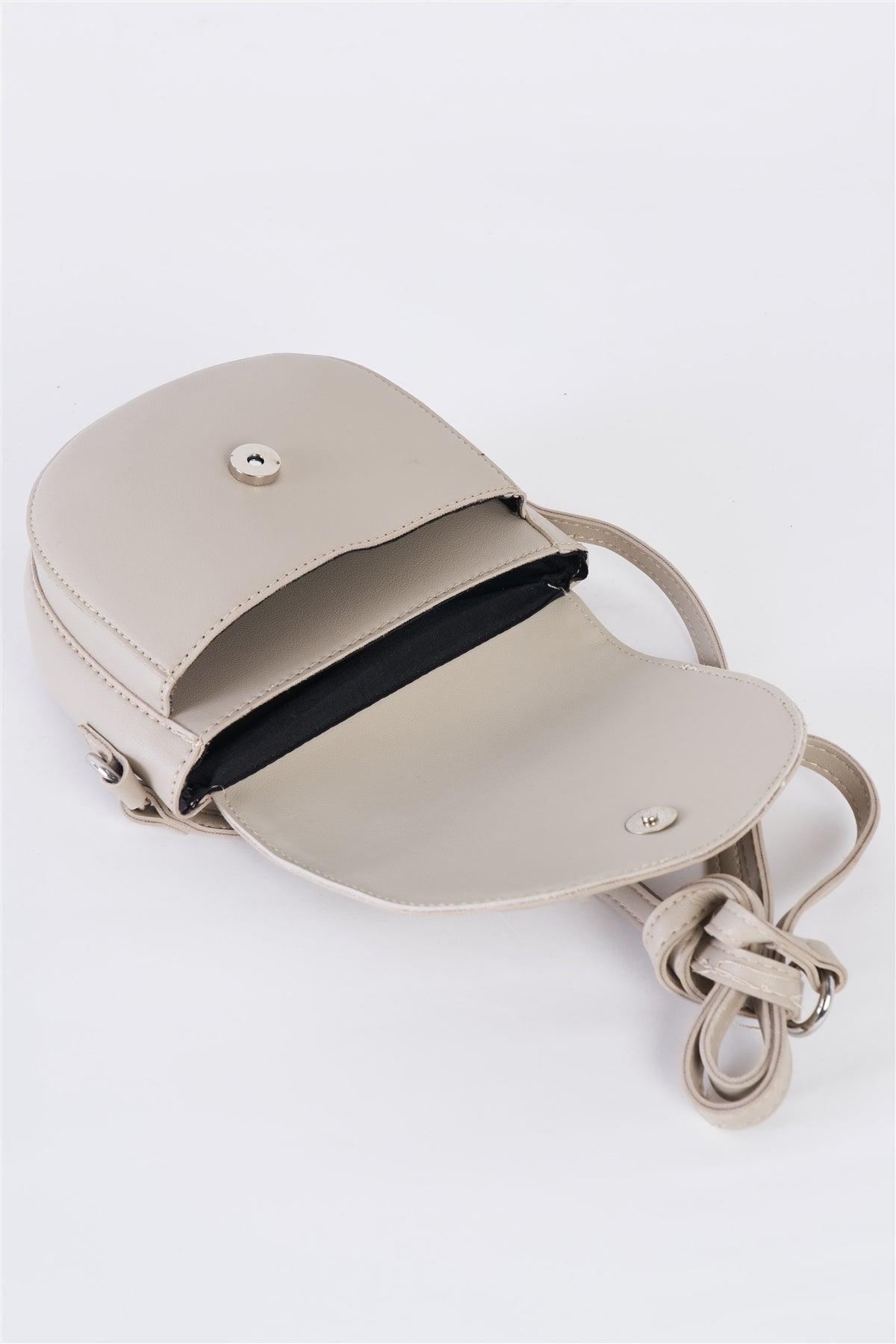 Grey Basketweave Saddle Crossbody Bag /3 Bags