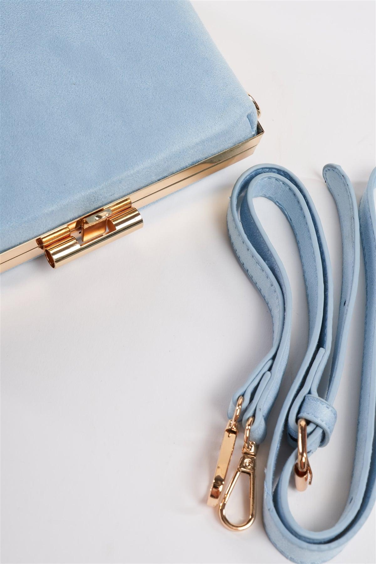 Baby Blue Chic Suede Clutch Bag /3 Bags