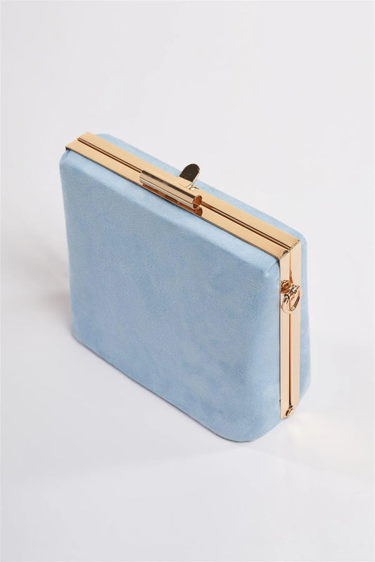 Baby Blue Chic Suede Clutch Bag /1 Bag - Tasha Apparel Wholesale