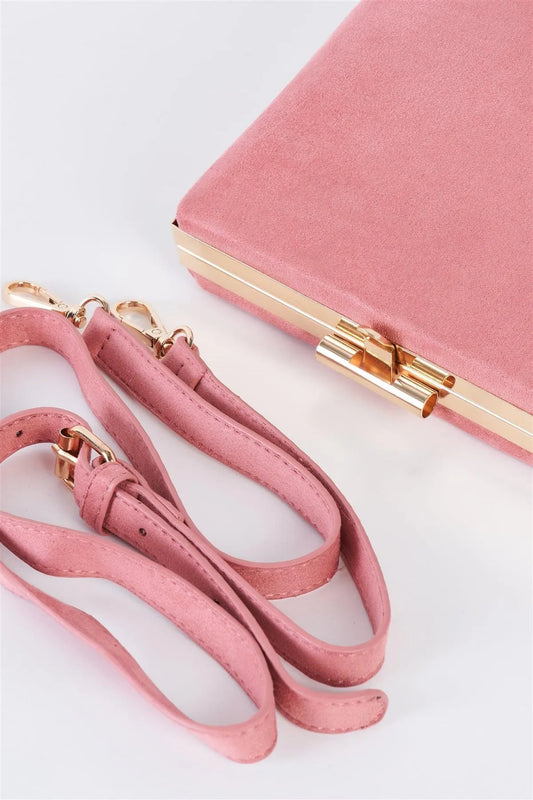 Mauve Chic Suede Clutch Bag /1 Bag - Tasha Apparel Wholesale