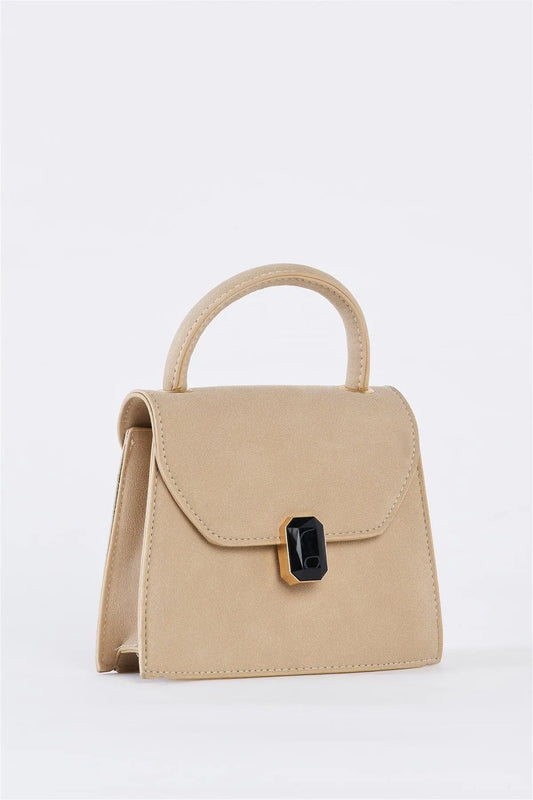 Beige Vintage Inspired Purse With Gem Closure Detail /3 Bags - Tasha Apparel Wholesale