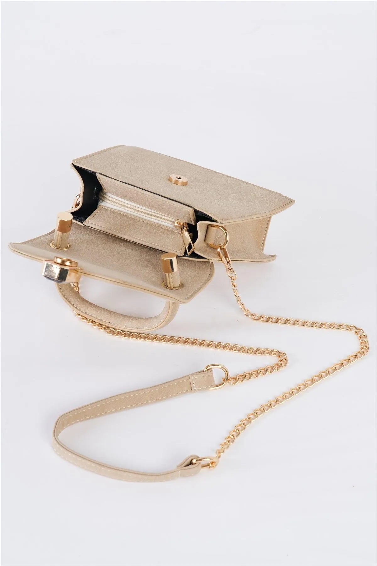 Beige Vintage Inspired Purse With Gem Closure Detail /3 Bags - Tasha Apparel Wholesale