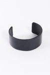 Black Faux Leather Wide Cuff Bracelet - Tasha Apparel Wholesale