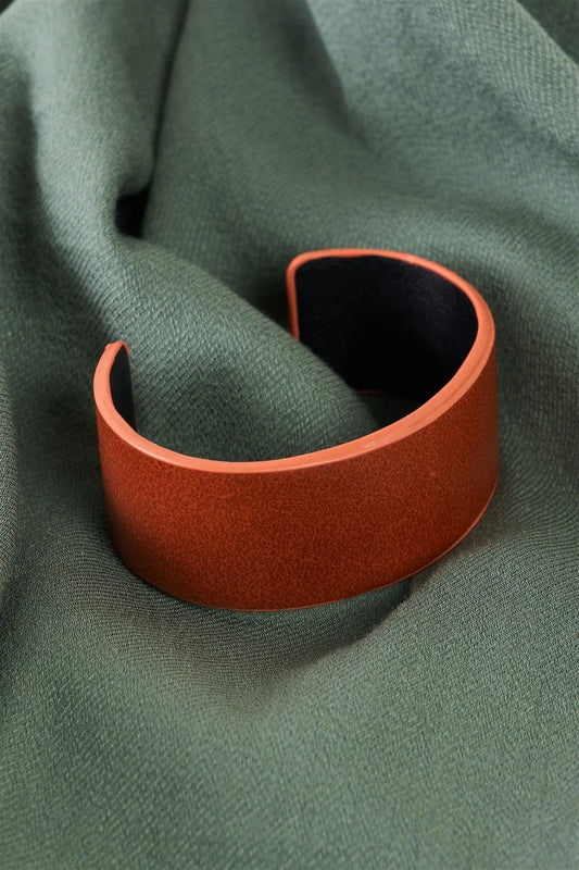 Camel Faux Leather Wide Cuff Bracelet /6 Pieces - Tasha Apparel Wholesale