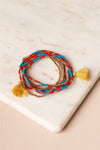 Turquoise Red Gold Beaded Bracelets /1 Piece
