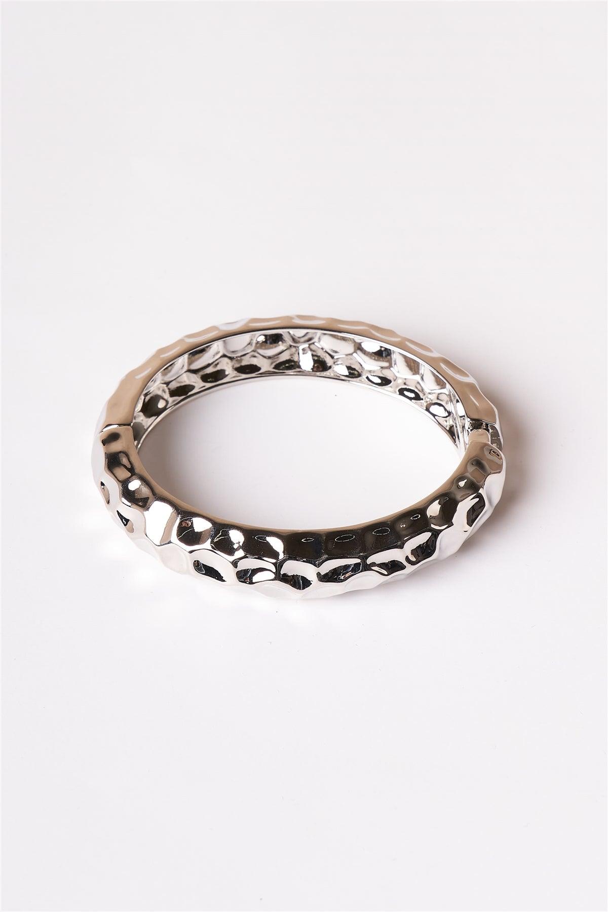 Silver Warped Metallic Bangle Bracelet /1 Piece