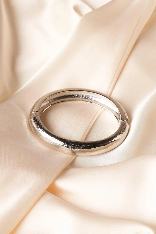 Silver Metal Clasp Bangle Bracelet /6 Pieces - Tasha Apparel Wholesale