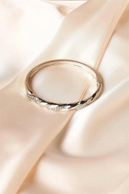 Silver Twist Bangle Bracelet /6 Pieces - Tasha Apparel Wholesale
