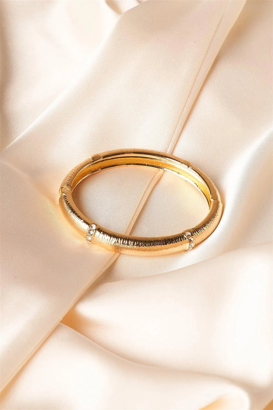 Gold Textured Metal Bangle Bracelet /6 Pieces - Tasha Apparel Wholesale