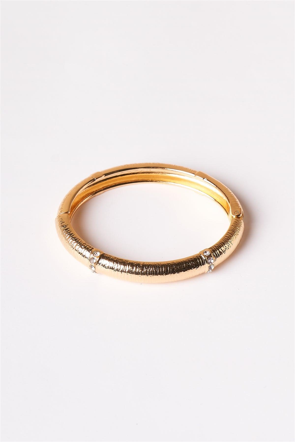 Gold Textured Metal Bangle Bracelet /6 Pieces