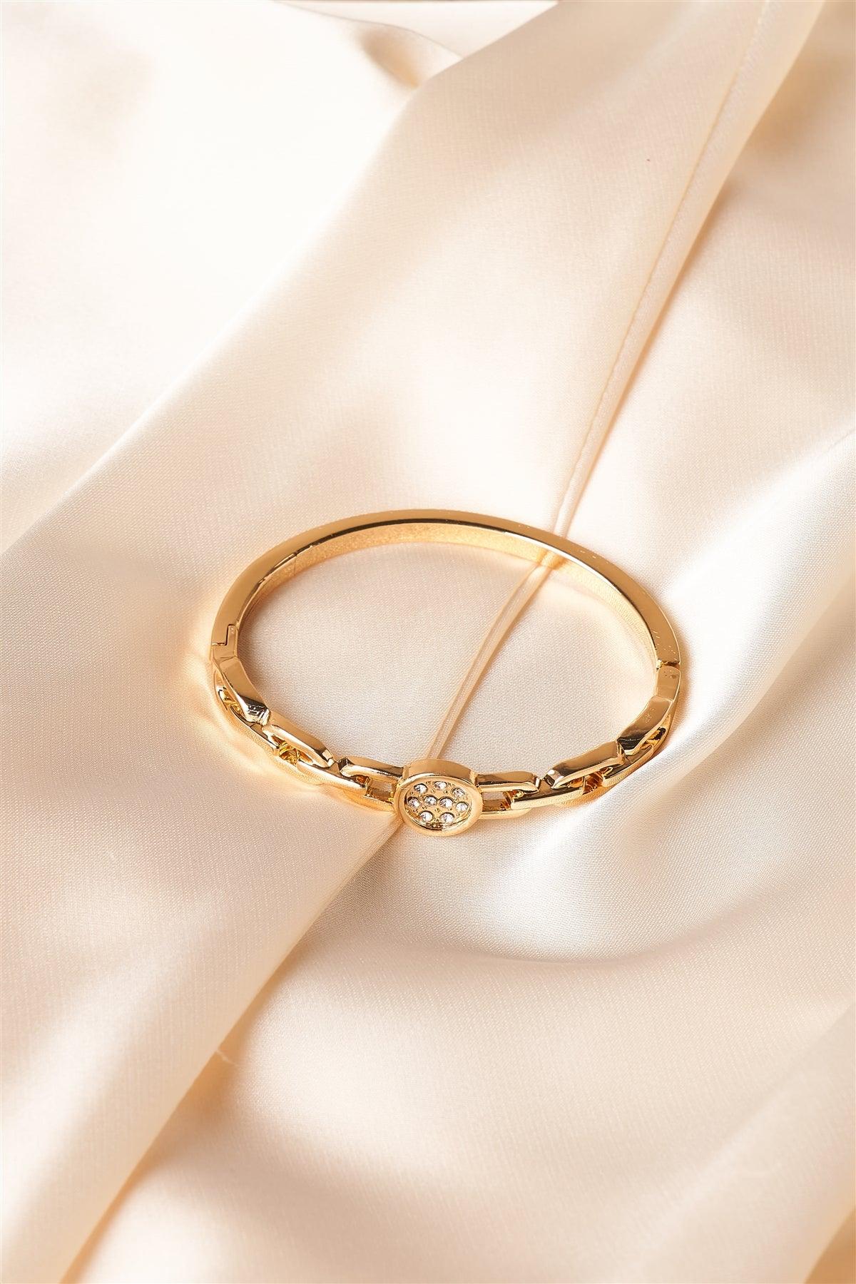 Gold Chain Bangle Clasp Bracelet /6 Pieces