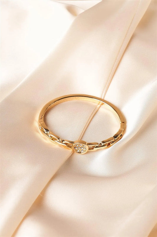 Gold Chain Bangle Clasp Bracelet /6 Pieces - Tasha Apparel Wholesale