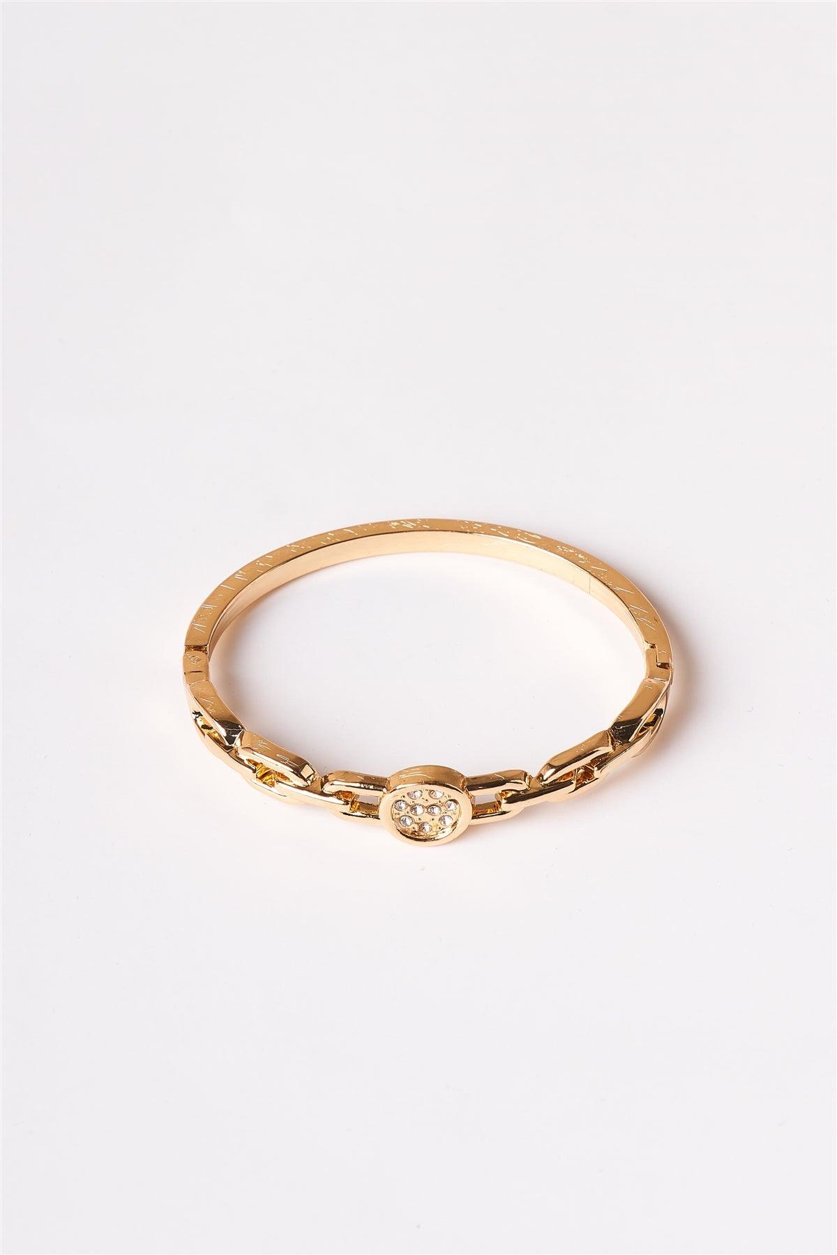 Gold Chain Bangle Clasp Bracelet /6 Pieces