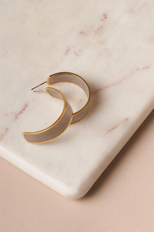 Grey Half Hoop Earrings - Tasha Apparel Wholesale