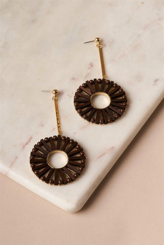 Brown Ferris Wheel Drop Earrings - Tasha Apparel Wholesale