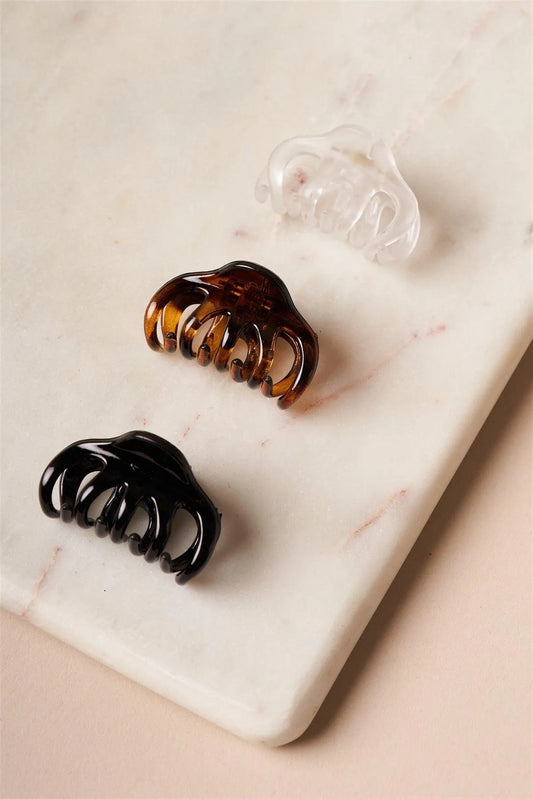 12pcs White-Brown-Black Mini Hair Claw Clips - Tasha Apparel Wholesale