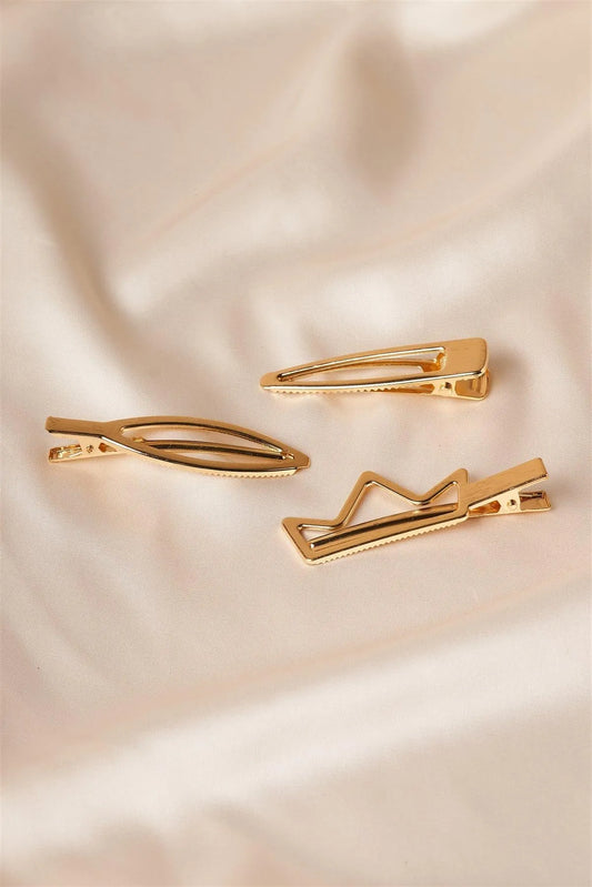 12pcs Gold Crown Shaped Clips - Tasha Apparel Wholesale