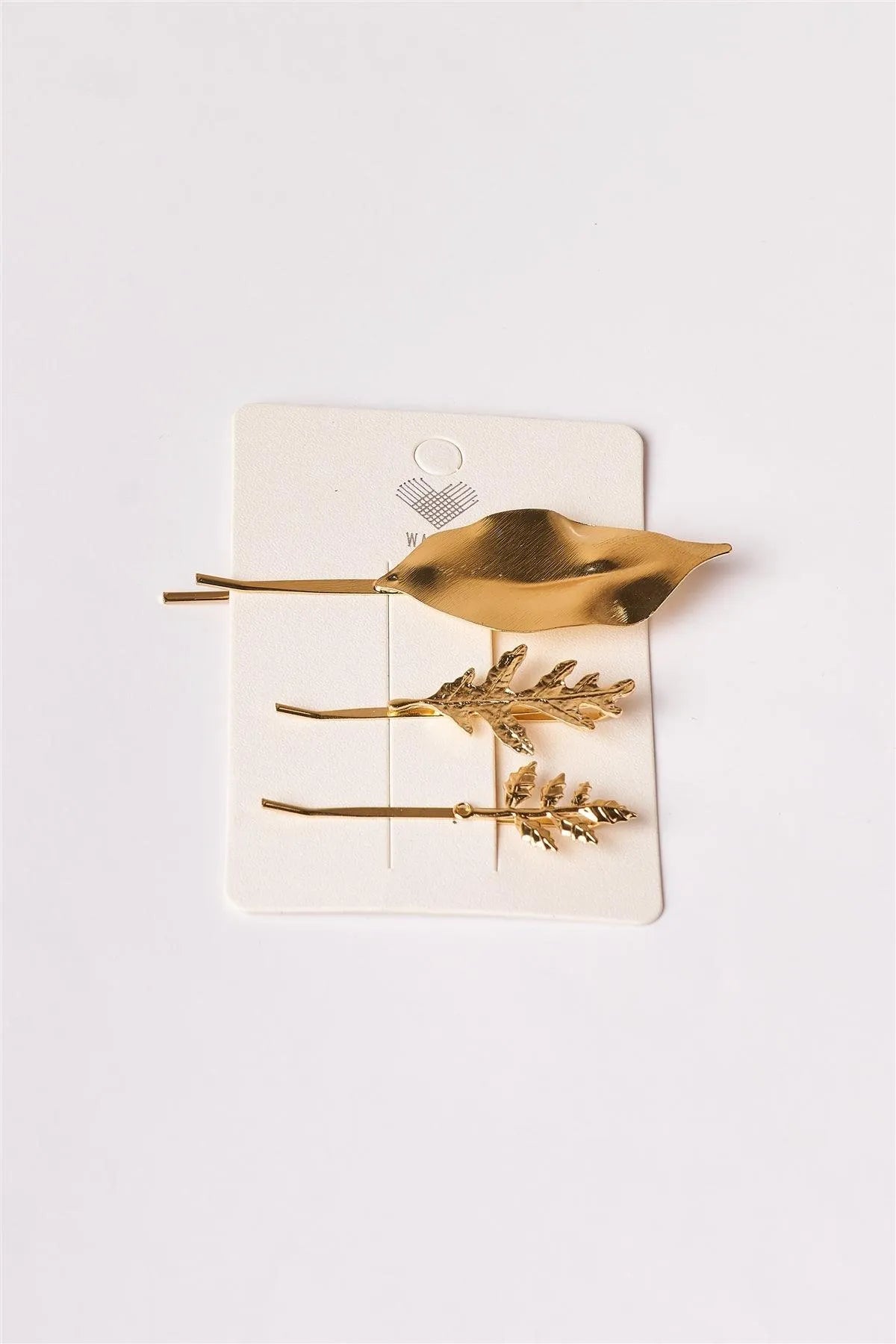 Gold Leaf Bobby Pins /1 Pair - Tasha Apparel Wholesale