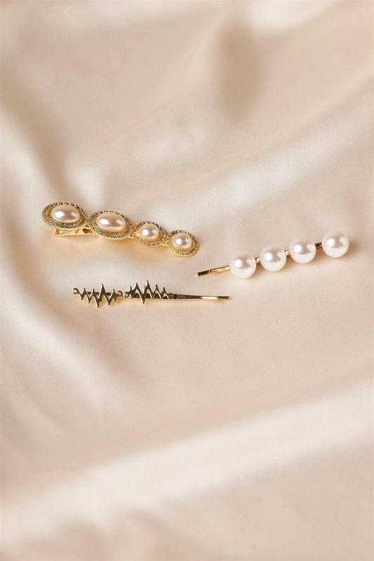 12pcs Gold Large Pearled Bobby Pins - Tasha Apparel Wholesale