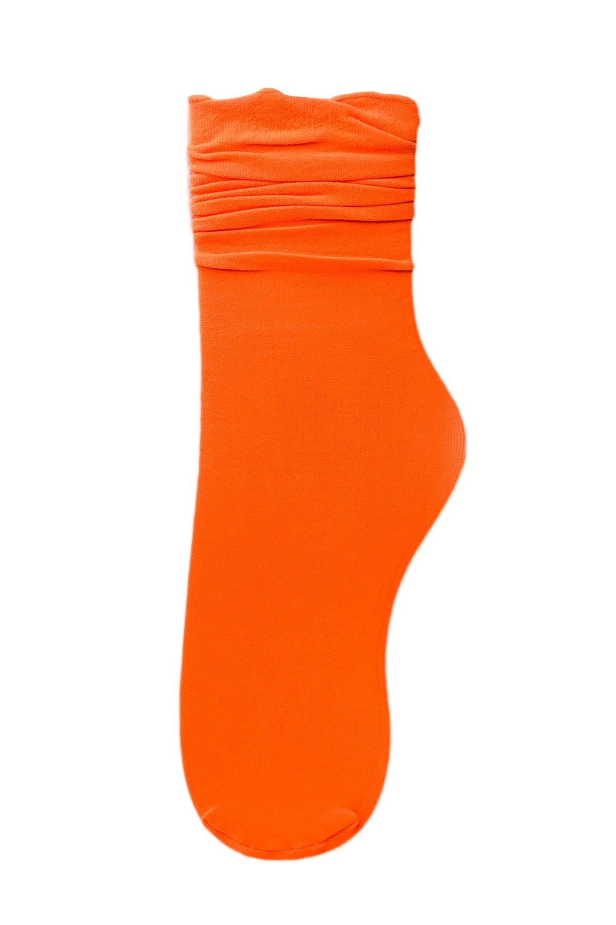 Neon Orange Nylon Mid Calf Socks /10 pairs