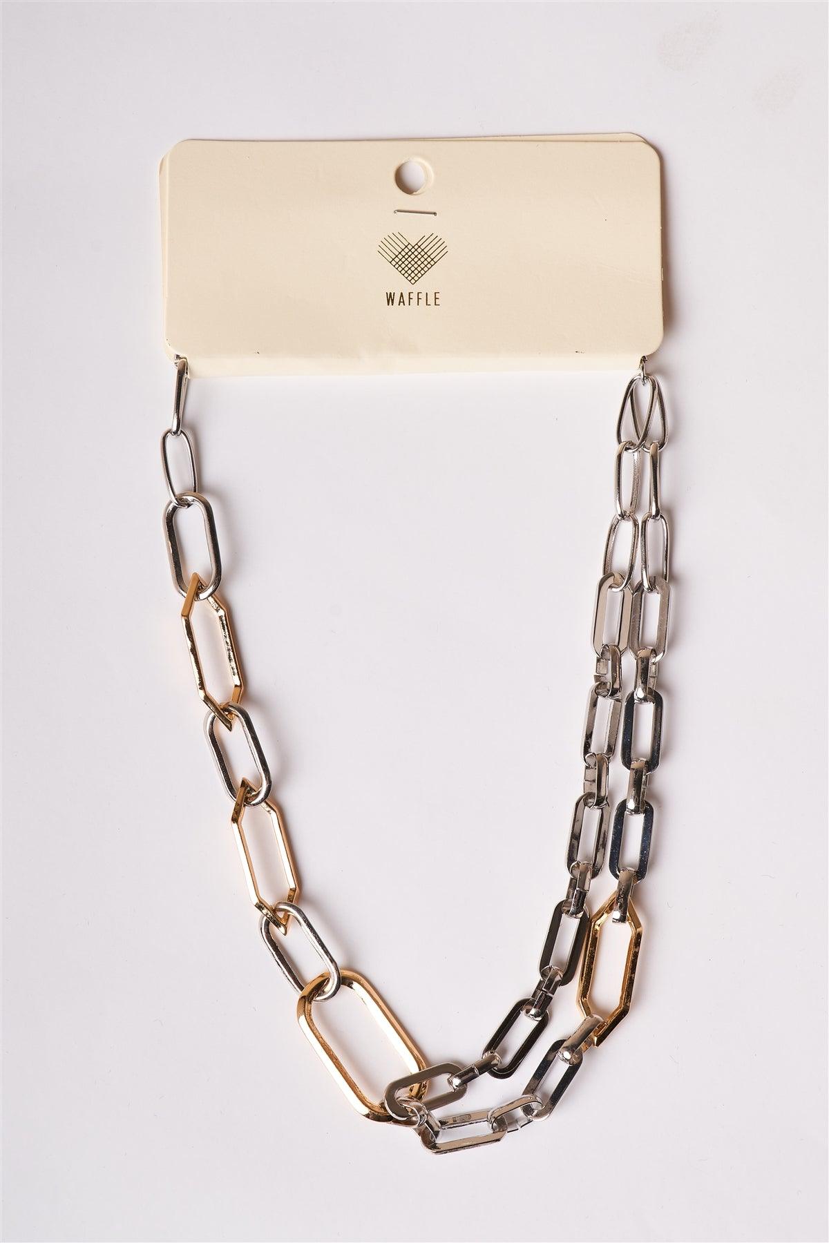 Silver Gold Unique Chain Link Choker Necklace /1 Piece