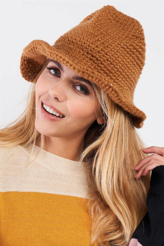Light Brown Wide Brim Woven Panama Hat /3 Pieces - Tasha Apparel Wholesale