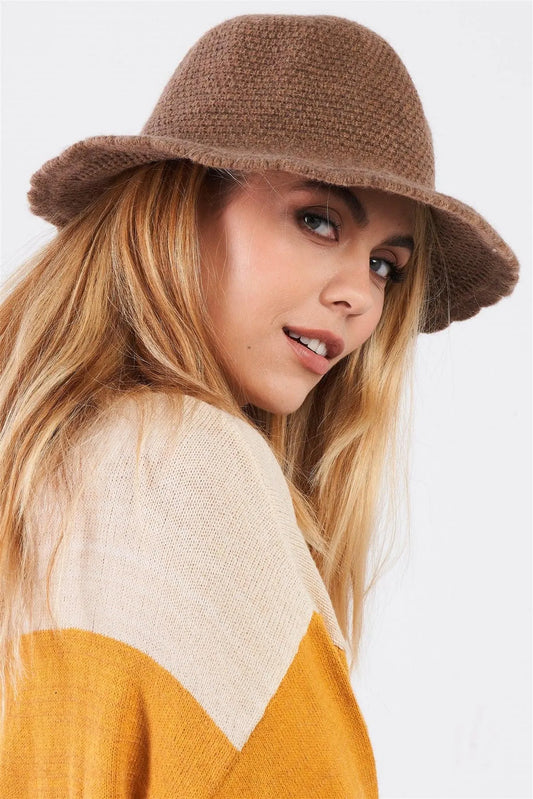 Khaki Scallop Edge Woven Panama Hat /3 Pieces - Tasha Apparel Wholesale