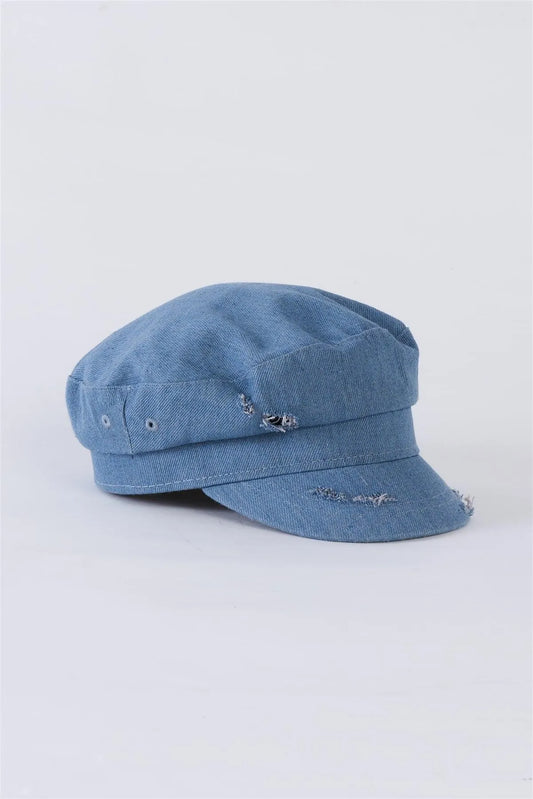 Light Denim Distressed Cabby Hat /3 Pieces - Tasha Apparel Wholesale