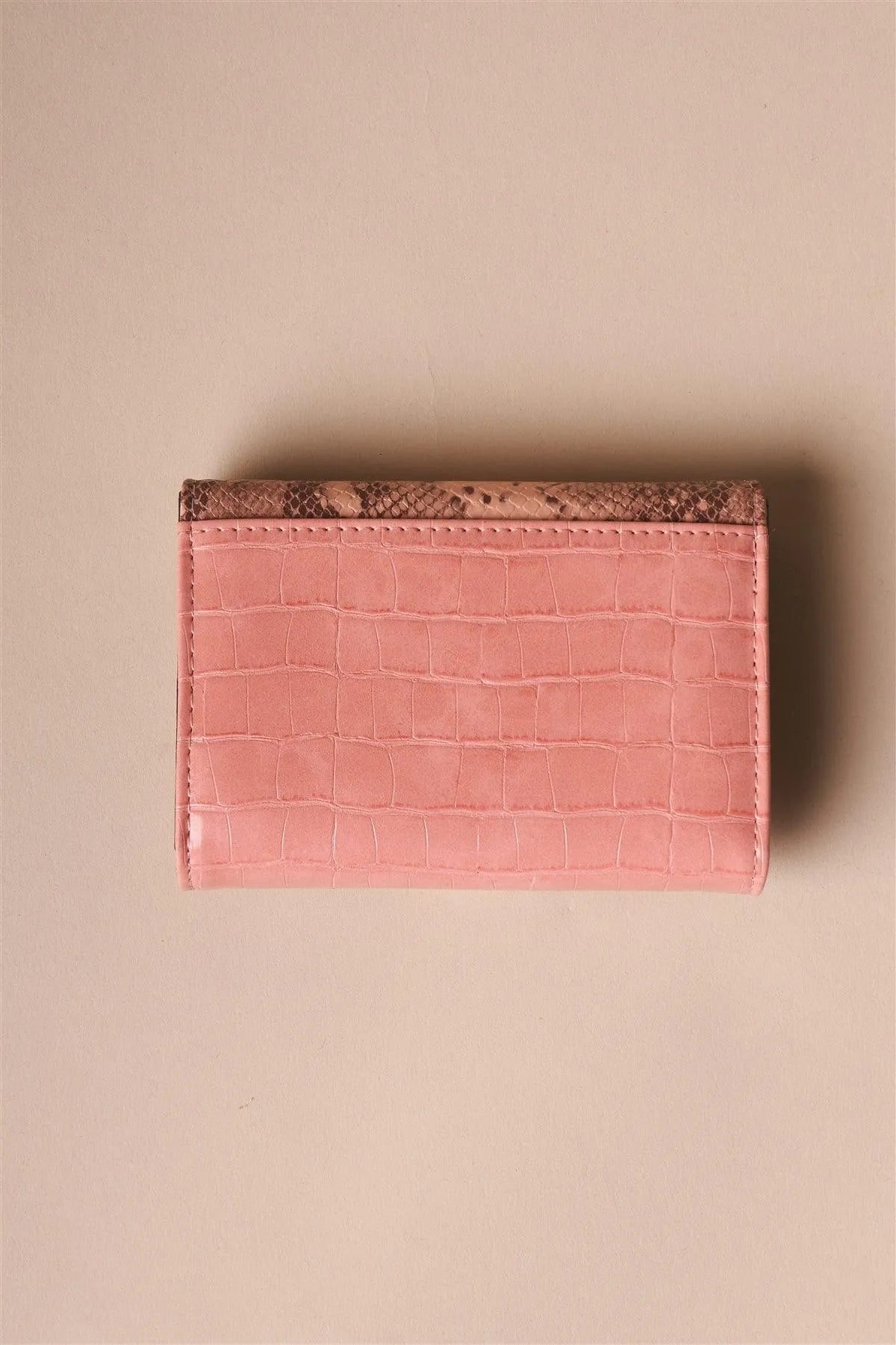Wholesale Mauve Pink Snake Python Three Way Wallet /3 Pieces