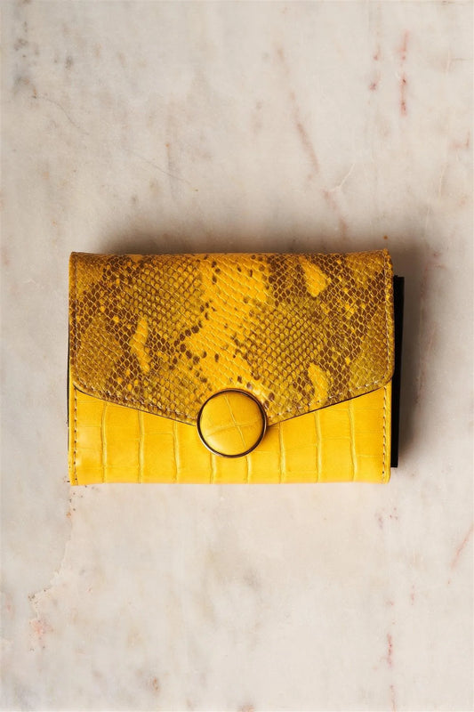 Yellow Snake Python Three Way Wallet /3 Pieces - Tasha Apparel Wholesale