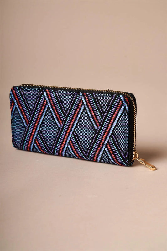 Blue Multi-colored Zipper Wallet /3 Pieces - Tasha Apparel Wholesale