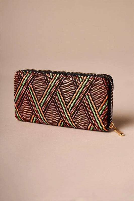 Orange Multi-colored Zipper Wallet /3 Pieces - Tasha Apparel Wholesale