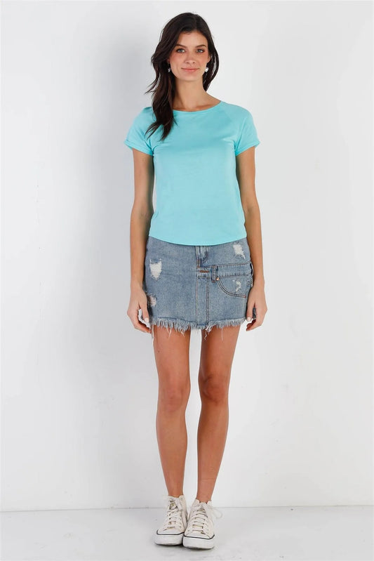 Mint Short Sleeve T-Shirt Top /1-2-2 - Tasha Apparel Wholesale