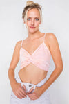 Pink Tie Dye Front Twist Crop Top /4-2-1 - Tasha Apparel Wholesale