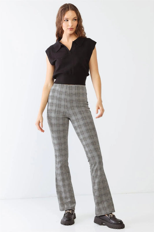 Black Sleeveless Collared Neck Crop Top /3-2-1 - Tasha Apparel Wholesale