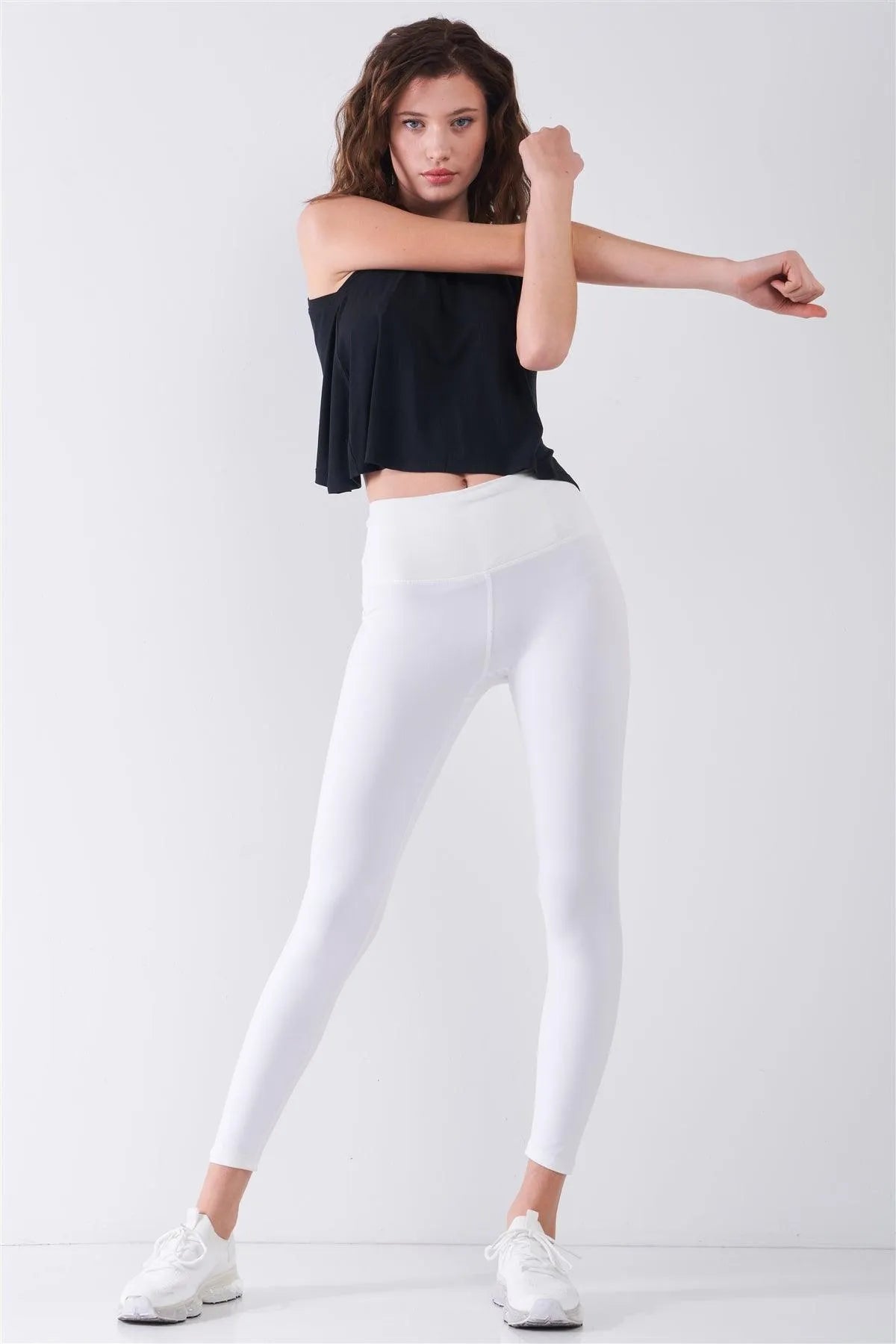 Black Sleeveless Crew Neck Ribbed Split Back Top /1-2-2-1 - Tasha Apparel Wholesale