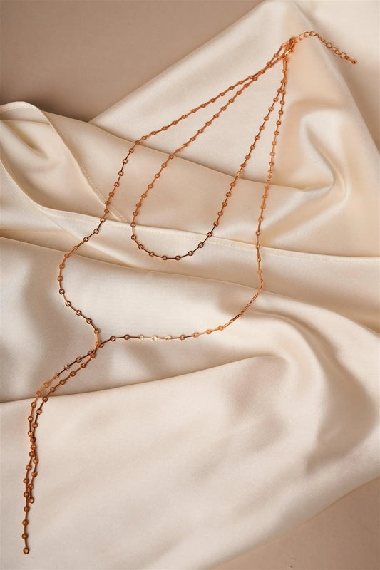 Rose Gold Chain Link Sexy Necklace /5 Pieces - Tasha Apparel Wholesale