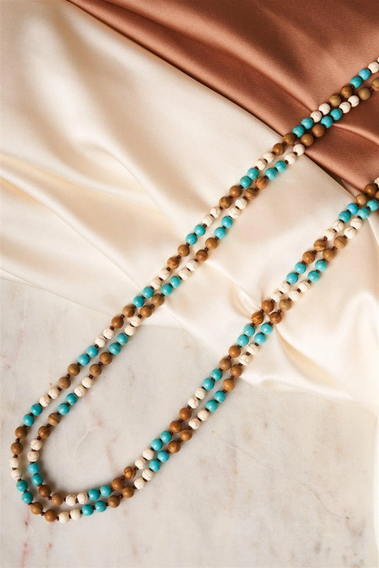 Multi Color Functional Wrappable Semi Precious Stone Necklace /6 Pieces - Tasha Apparel Wholesale