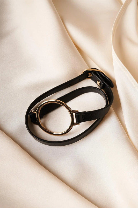 Black Vegan Leather And Gold Bracelet /6 Pieces - Tasha Apparel Wholesale